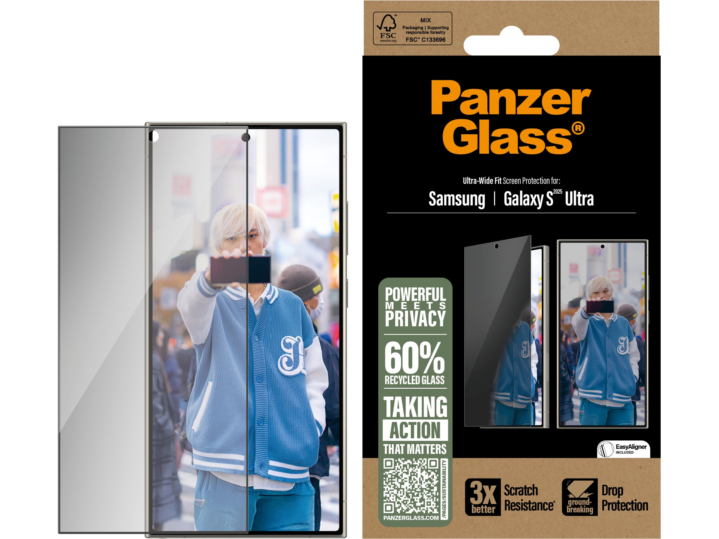 PanzerGlass Galaxy S25 Ultra Privacy Skærmbeskytter Skærmbeskyttelse mobiltelefon