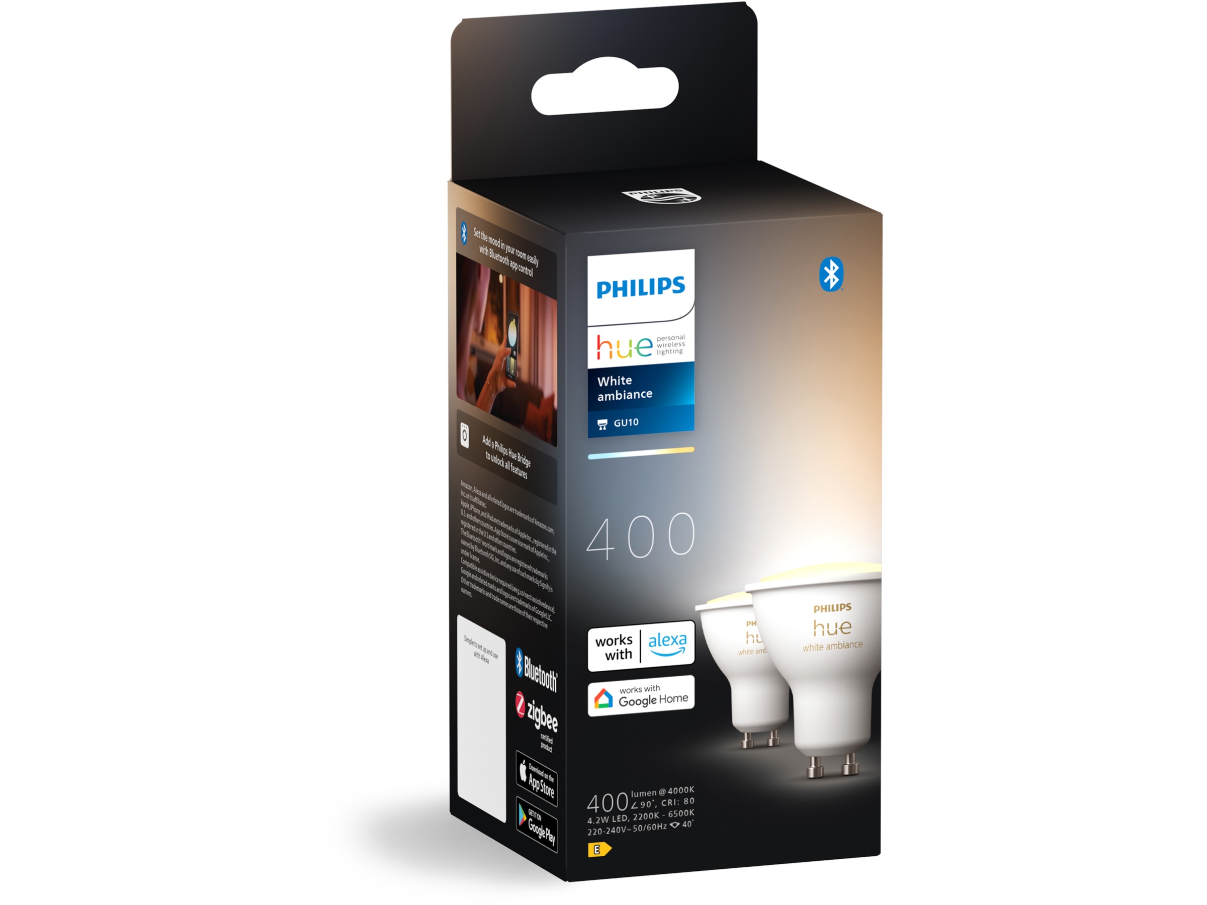 Philips Hue White Ambiance 4.2W GU10 2PK LED-pærer & elpærer
