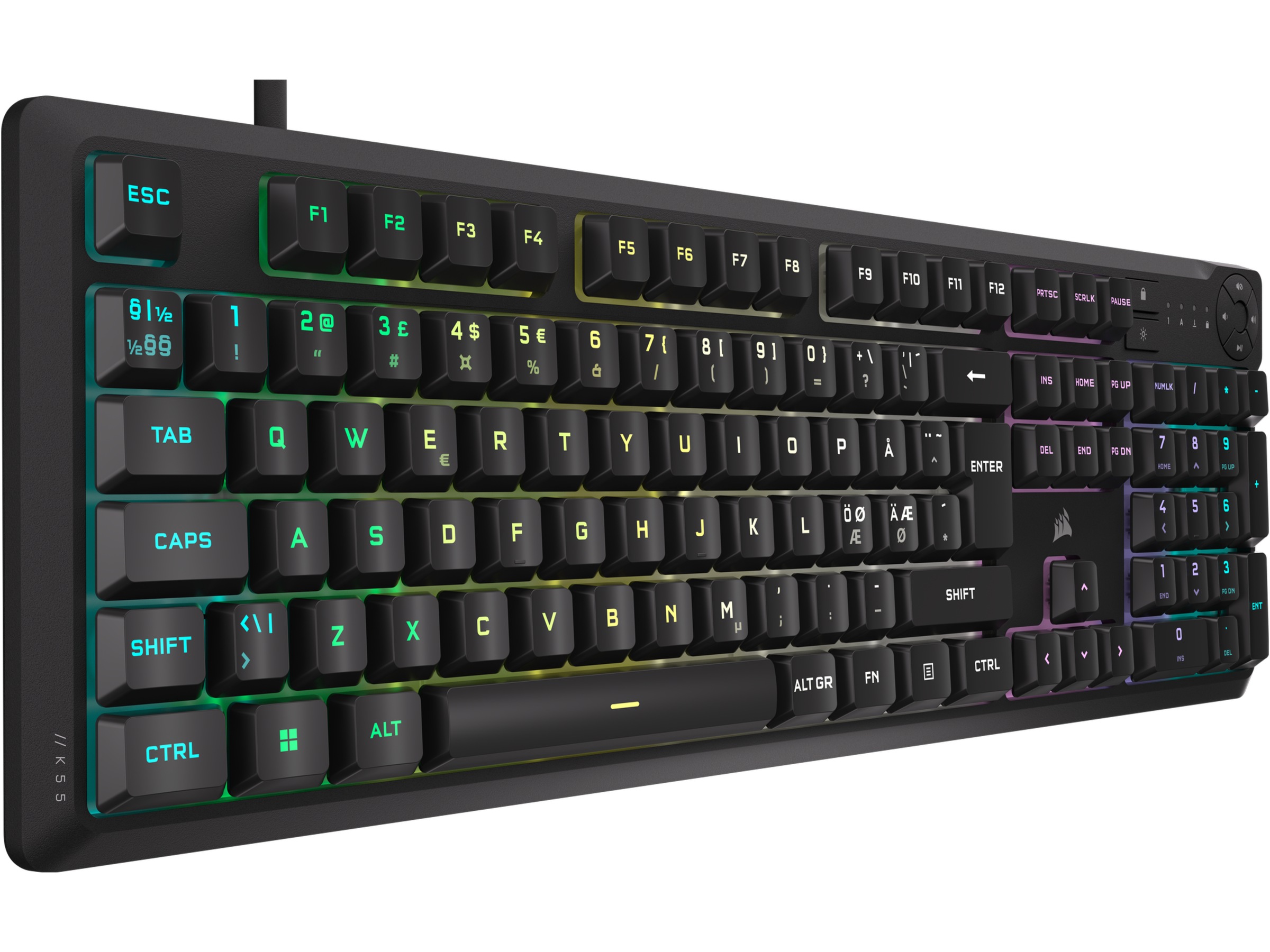 Corsair K55 Core RGB gamingtastatur (sort) Gamingkeyboard