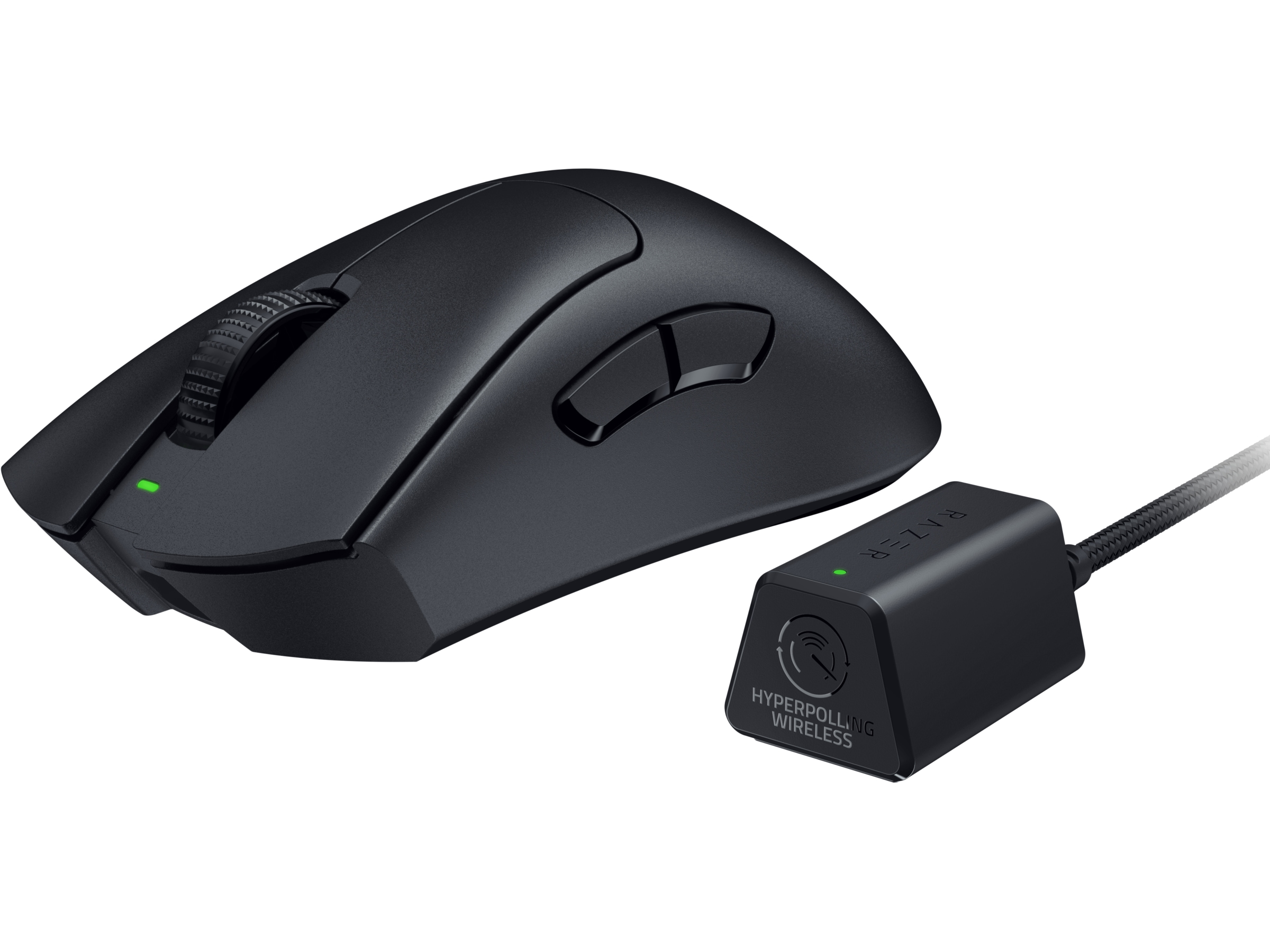 Razer DeathAdder V3 Pro + HyperPolling Wireless Dongle (sort) Gamingmus