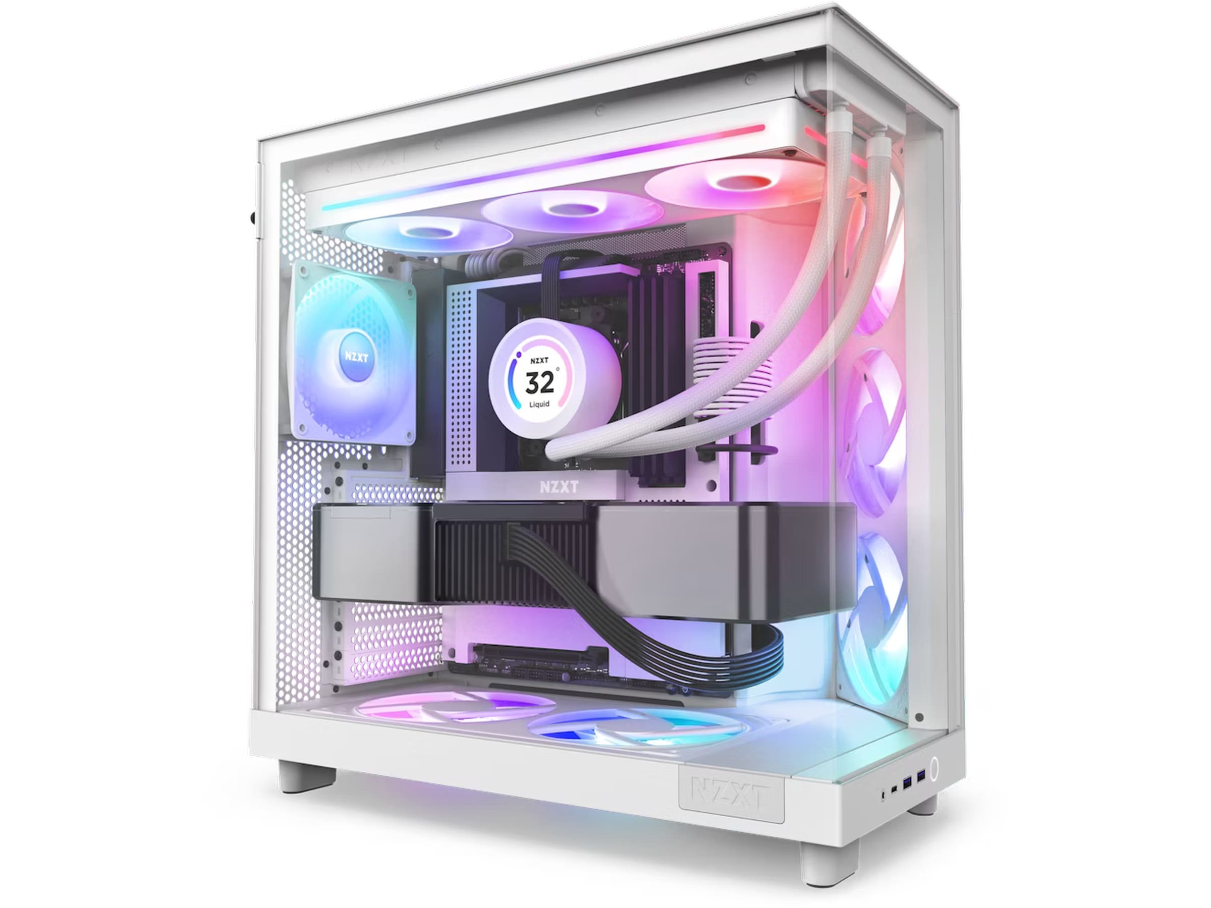 NZXT F360 RGB Core Køler (hvid) Blæsere