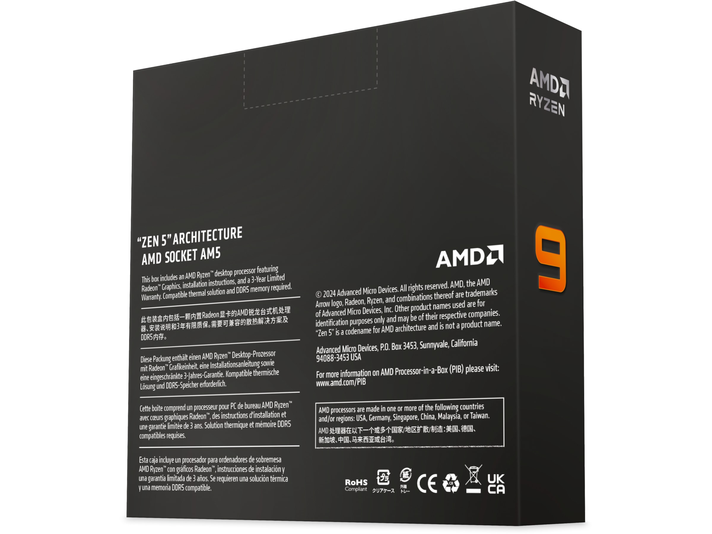 AMD Ryzen 9 9900X CPU Processorer