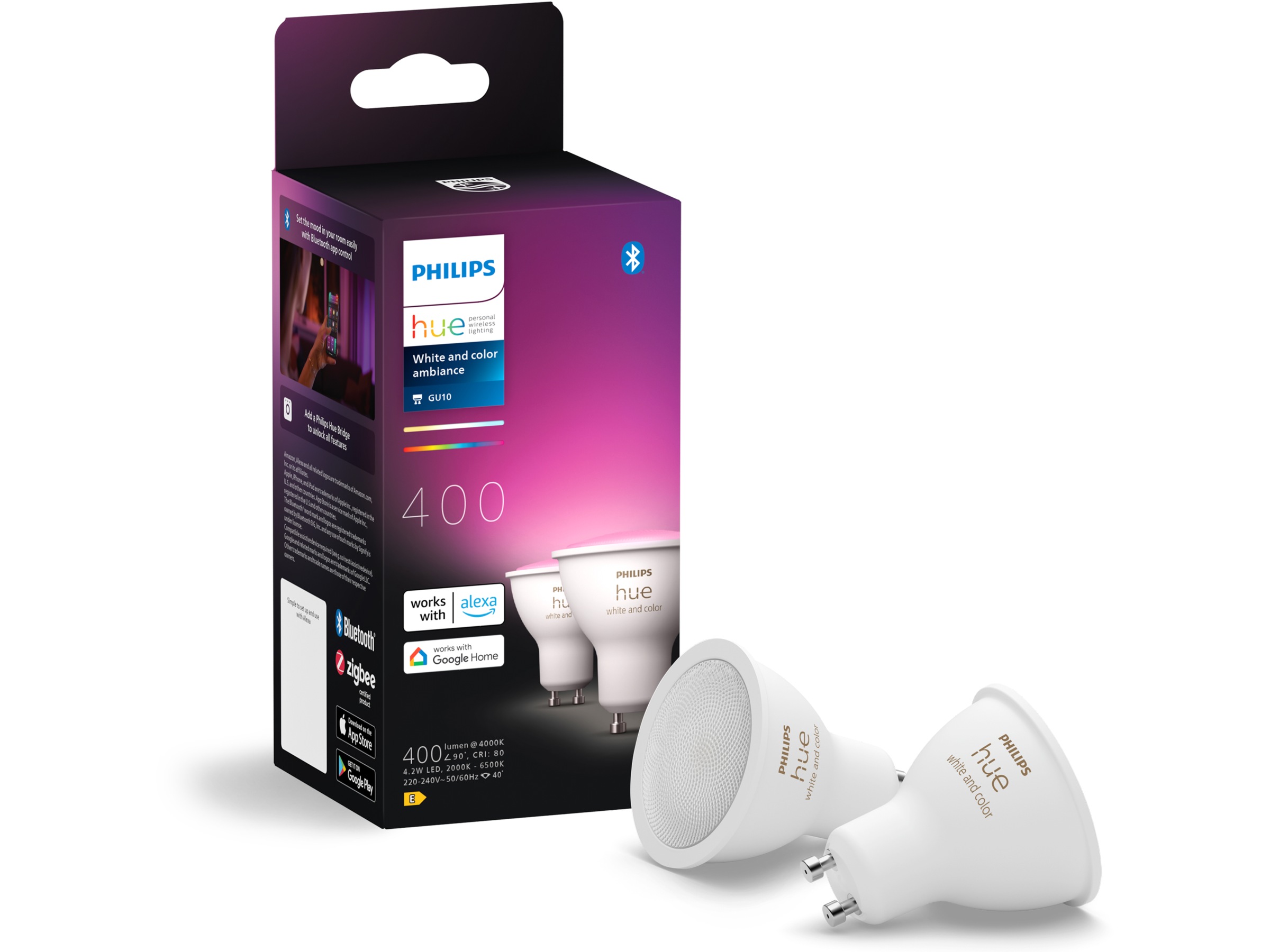 Philips Hue White & Color Ambiance GU10 2PK LED-pærer & elpærer
