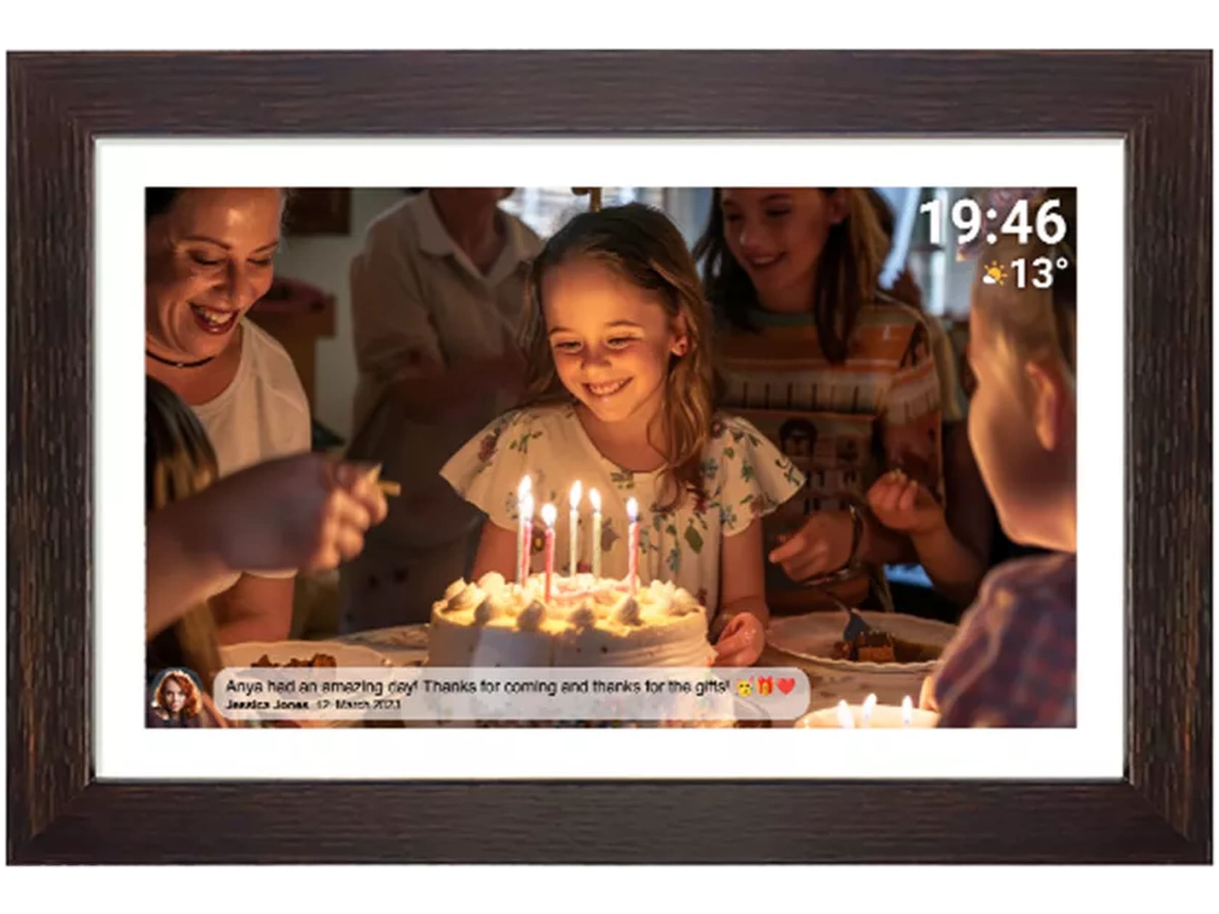 Denver PFF-1543DW 15,6" digital fotoramme (mørk eg) TV-rammer & tilbehør