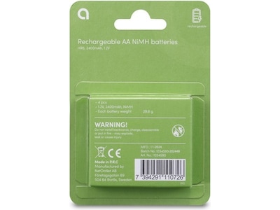 Andersson genopladeligt AA batteri, 4-pk Generelle batterier