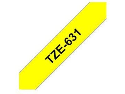 Brother Tape 12mm Sort/Gul Label produkter