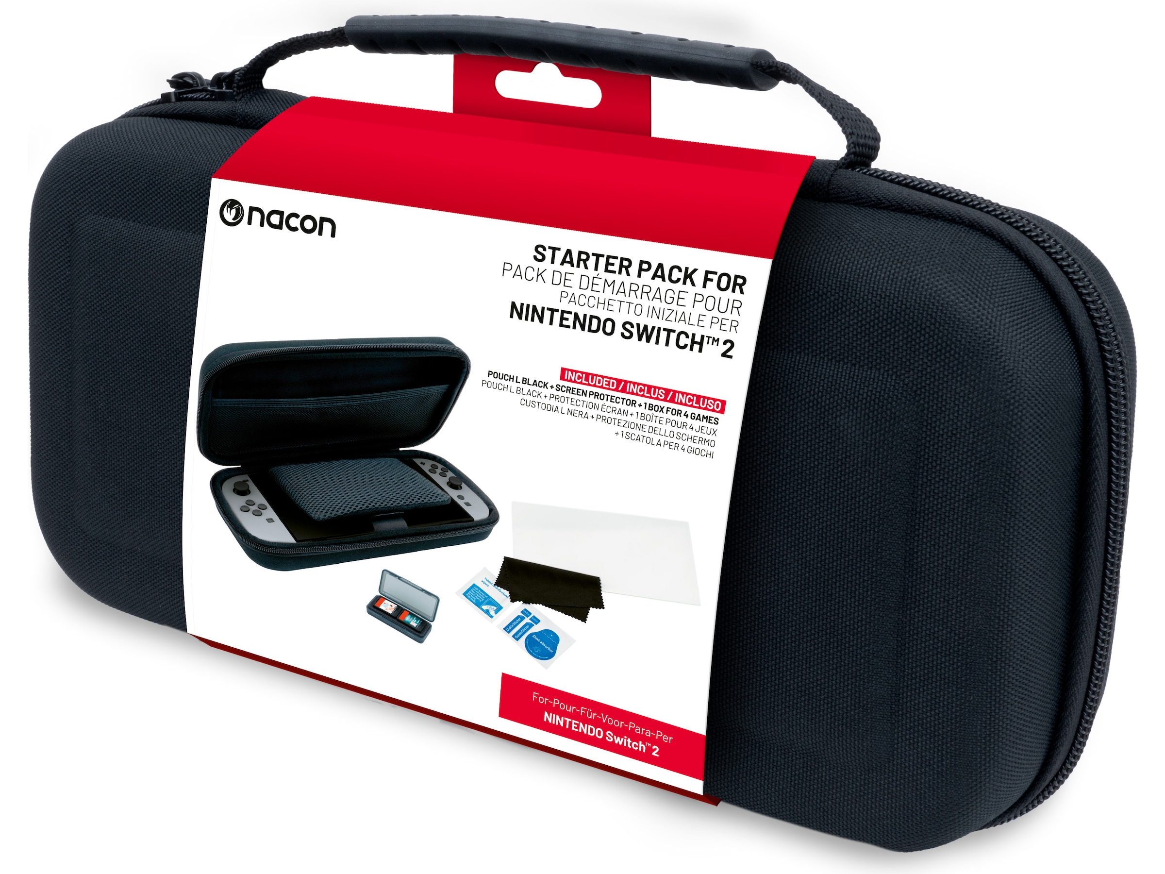 Nacon Rigid Pouch L pack for Nintendo Switch 2 (sort) Tilbehør til spilkonsoller