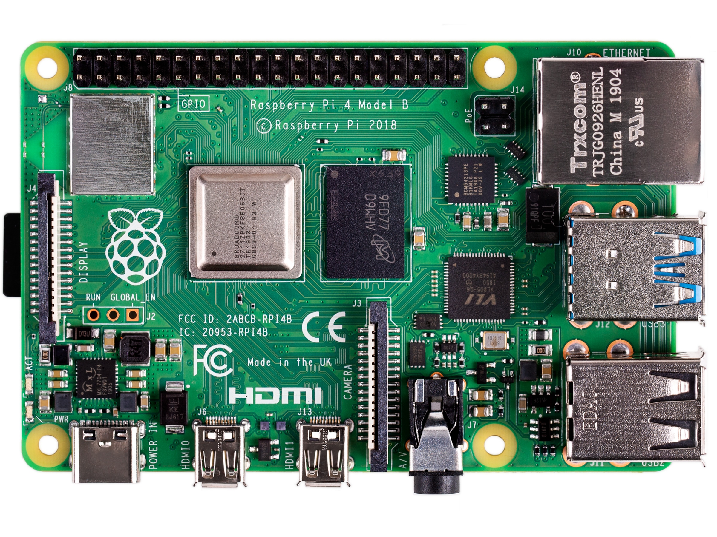Raspberry Pi 4 Model B, 4GB RAM Integreret CPU