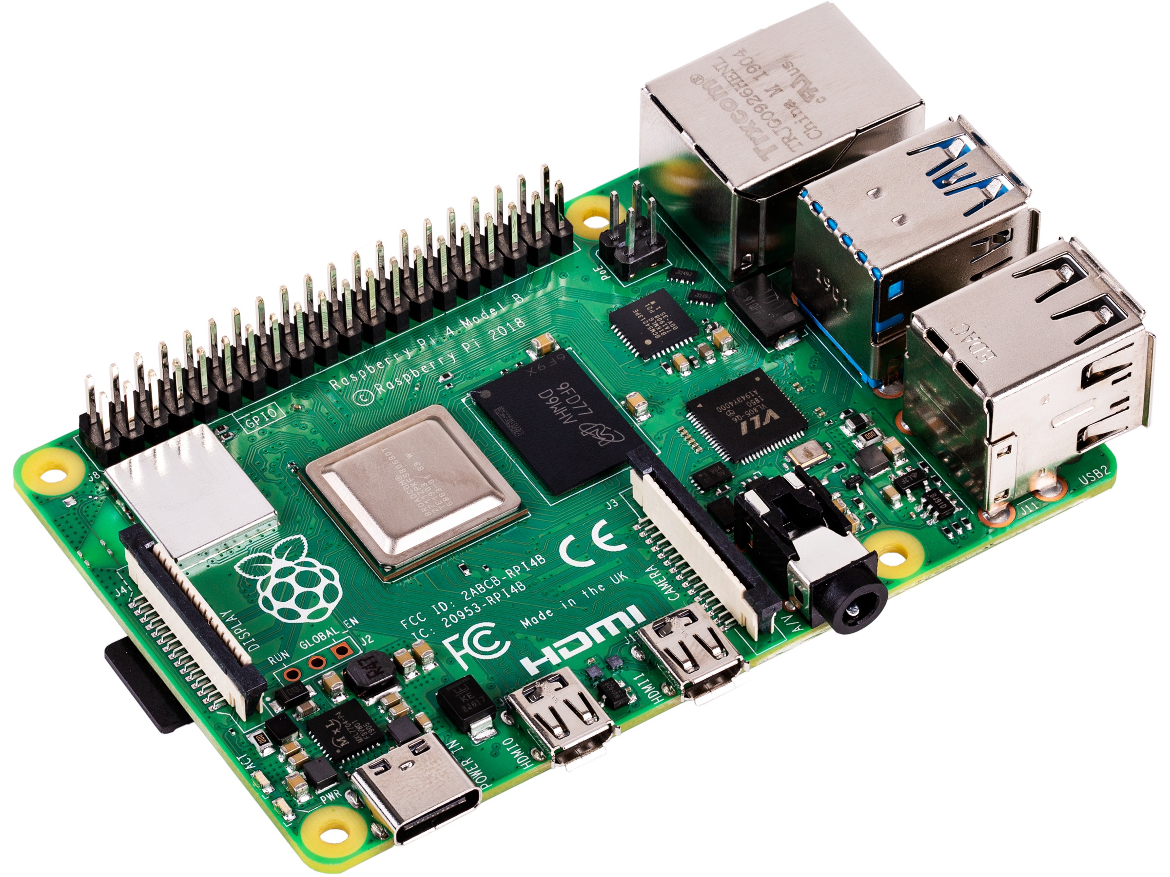 Raspberry Pi 4 Model B, 4GB RAM Integreret CPU