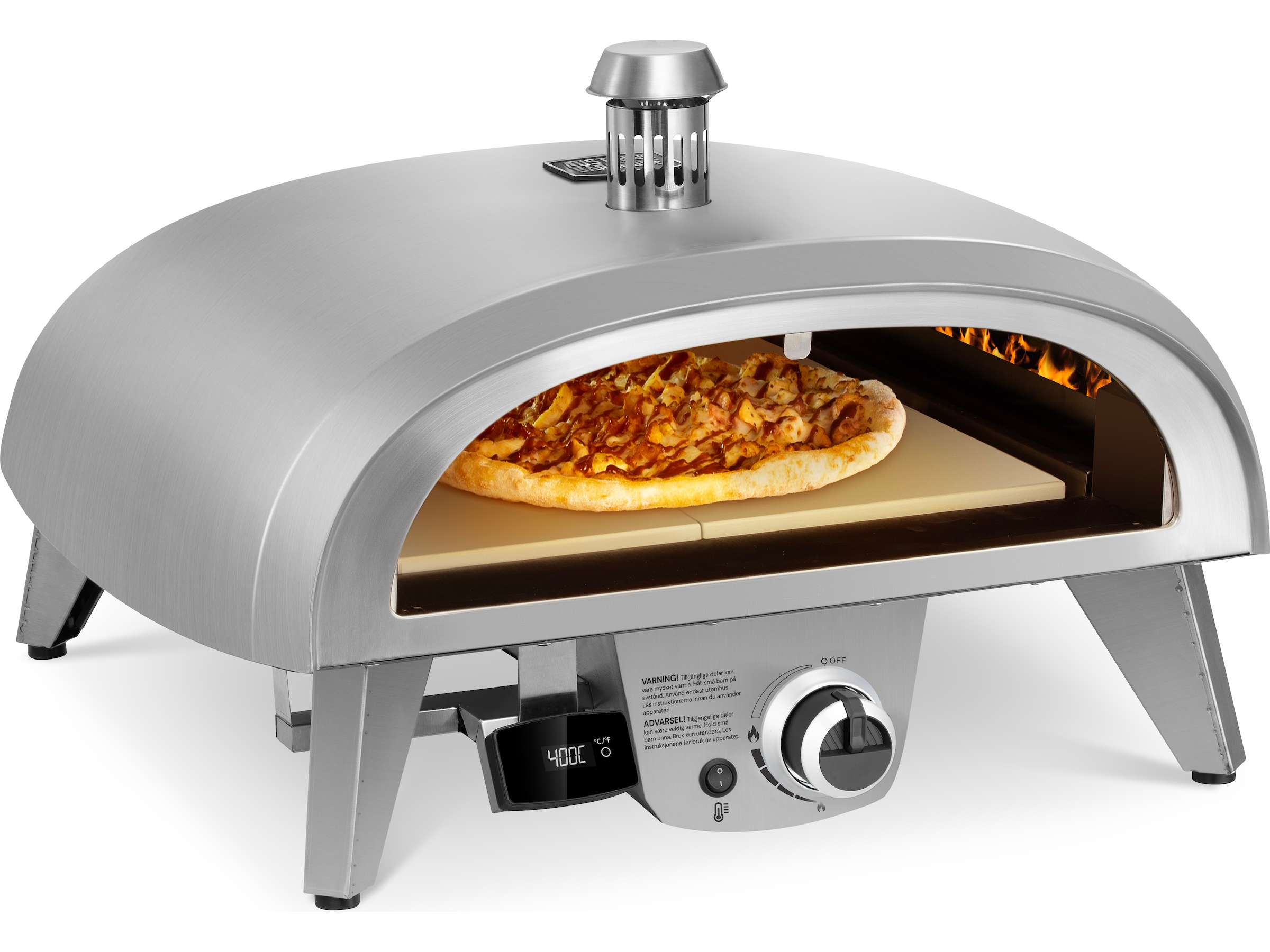 Gas pizzaovn 8kW 45cm rustfrit stål Pizzaovne