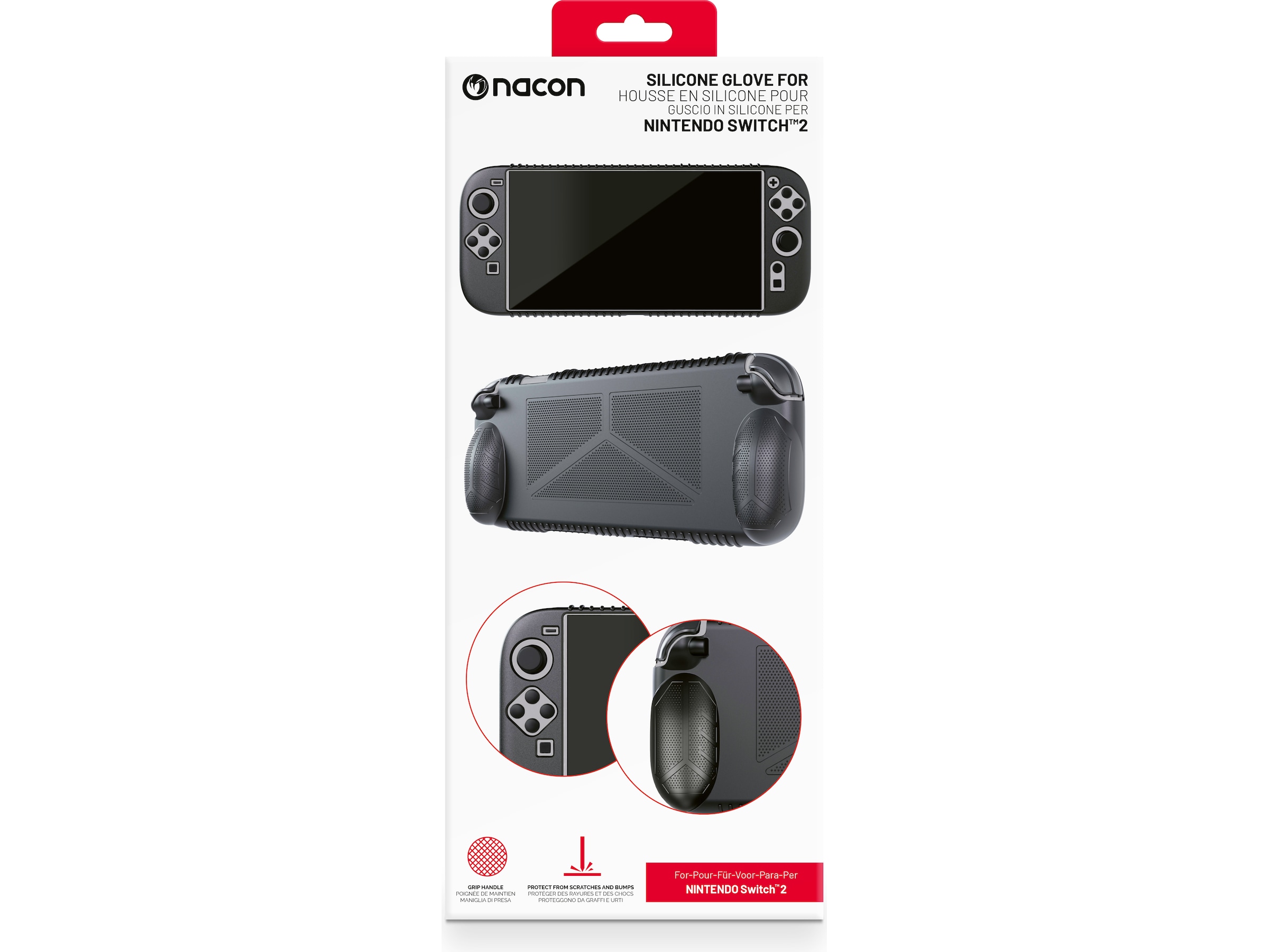 Nacon Silicone Glove for Nintendo Switch 2 (sort) Tilbehør til spilkonsoller