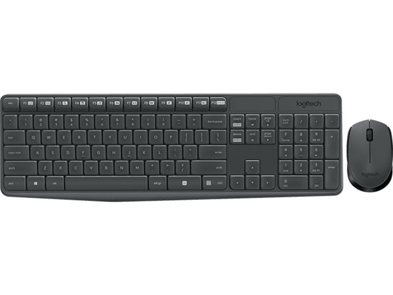 Logitech MK235 Wireless Keyboard and Mouse grå Mus & keyboards -kombinasjonspakker