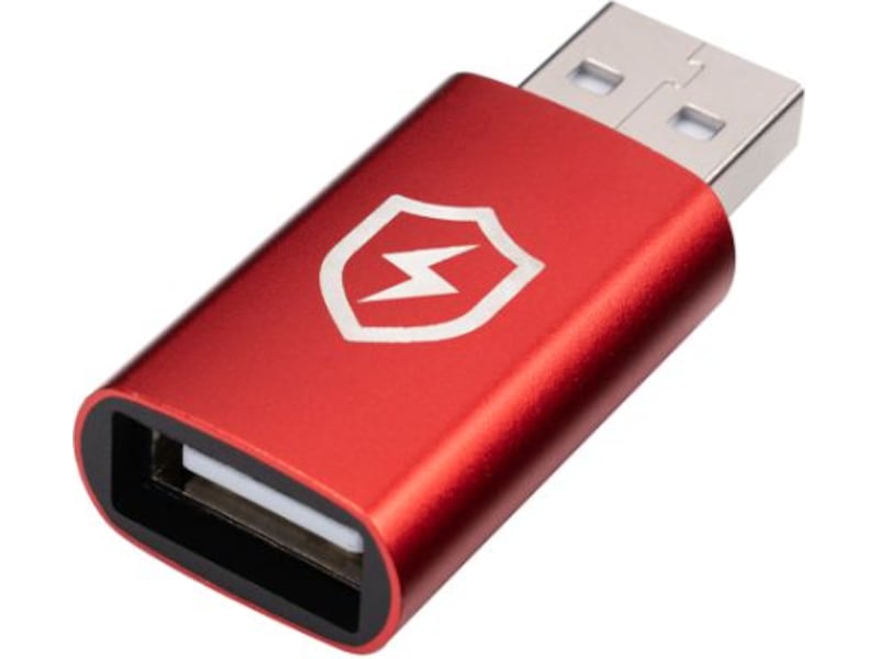 Safe Charge USB-A Data Blocker adapter (rød) Kabeladaptere og overgange
