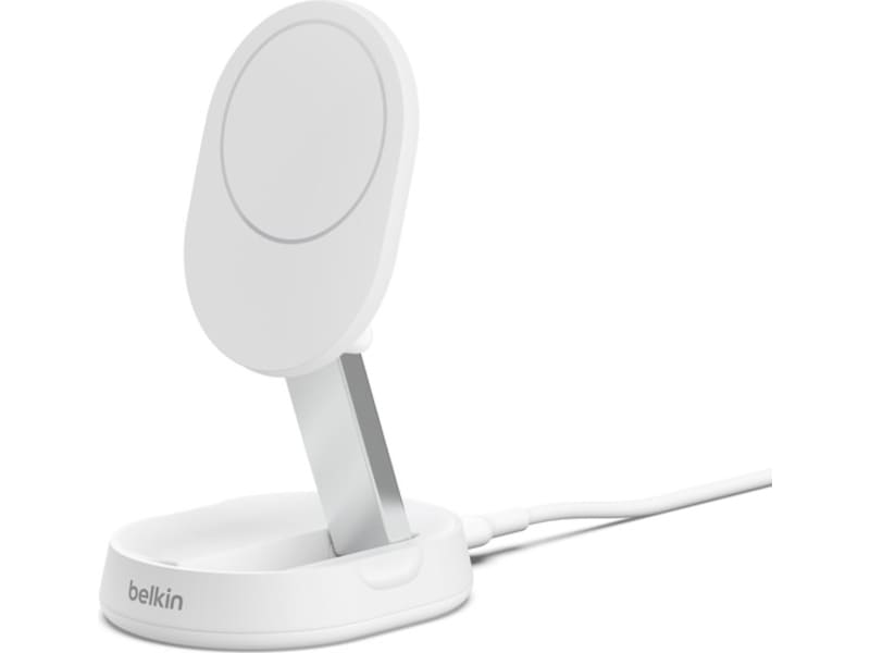 Belkin BoostCharge Pro foldbar trådløs opladningsstander (hvid) Trådløs oplader