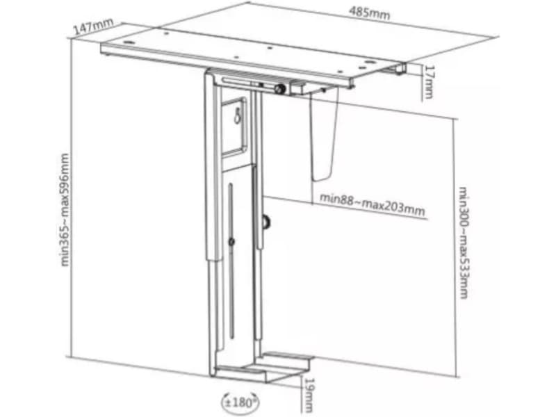 Kenson PC ophæng Solid (sort) Andet tilbehør til kontormøbler