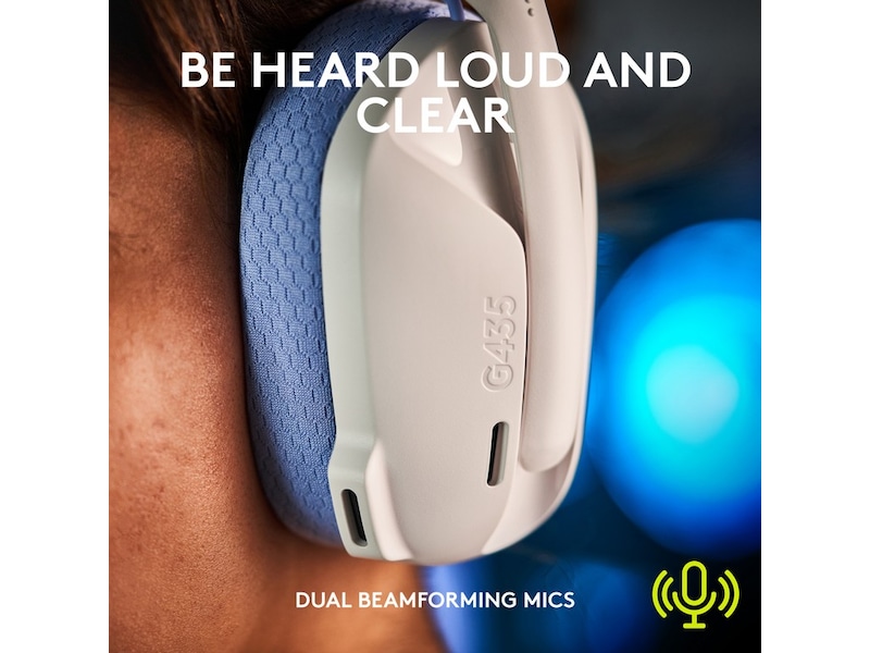 Logitech G435 LIGHTSPEED Trådløst Gaming Headset (hvid/blå) Gamingheadset