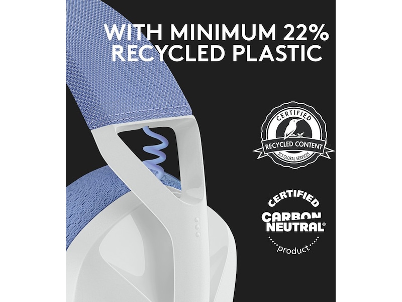 Logitech G435 LIGHTSPEED Trådløst Gaming Headset (hvid/blå) Gamingheadset