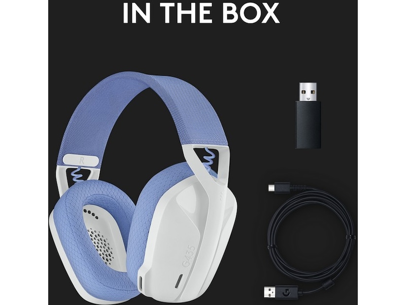 Logitech G435 LIGHTSPEED Trådløst Gaming Headset (hvid/blå) Gamingheadset