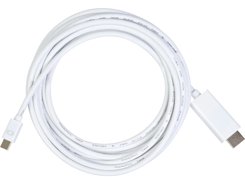 Mini DP male to HDMI male v1.2 kabel hvid 5m Monitor