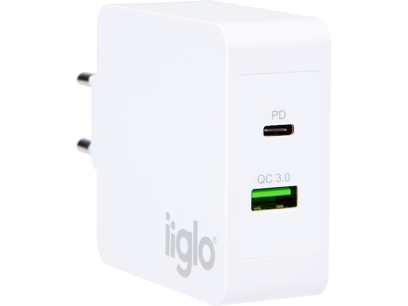 iiglo 48W Vægoplader (hvid) Mobilopladere
