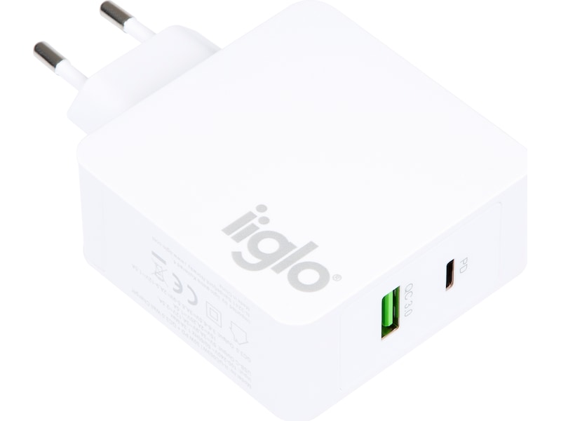 iiglo 48W Vægoplader (hvid) Mobilopladere