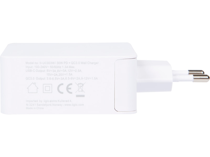 iiglo 48W Vægoplader (hvid) Mobilopladere