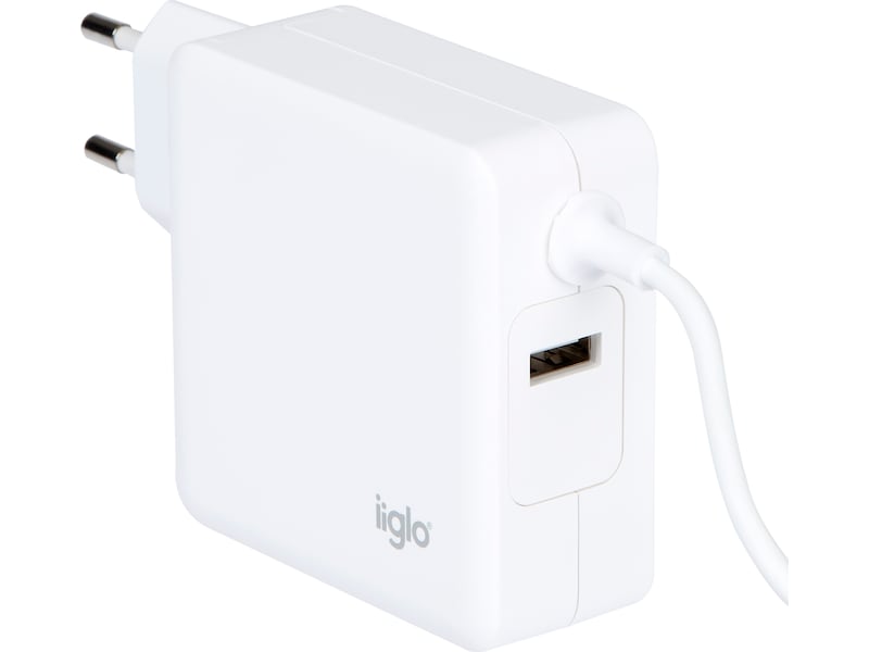 iiglo universal oplader til PC, telefon og tablet, USB-C 65W Batteri og lader