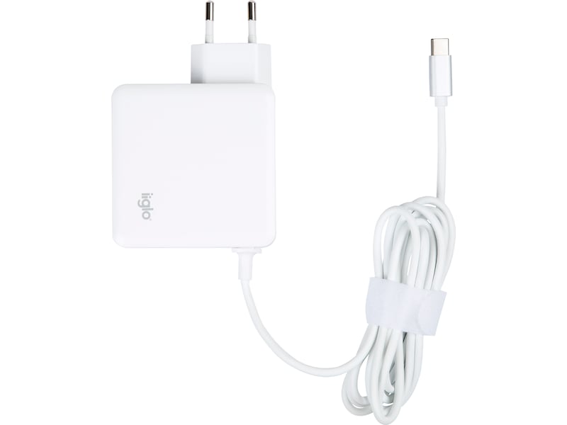 iiglo universal oplader til PC, telefon og tablet, USB-C 65W Batteri og lader