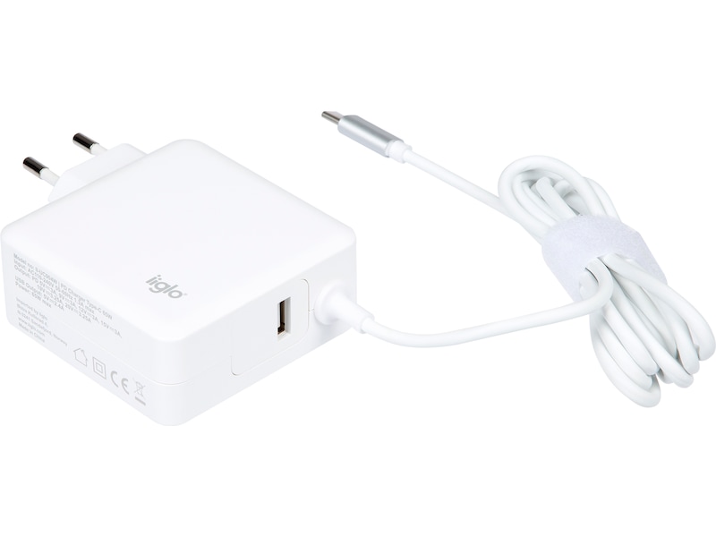 iiglo universal oplader til PC, telefon og tablet, USB-C 65W Batteri og lader