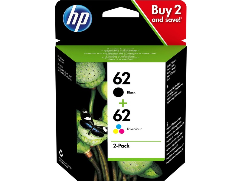 HP Blæk 62 Sort/Tri-Color Blækpatroner