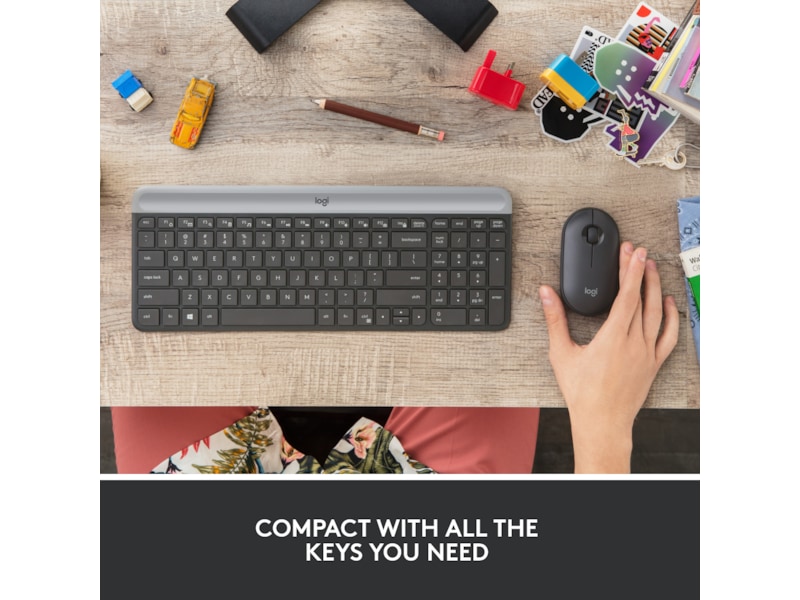 Logitech MK470 Slim Trådløs Kombination Mus & keyboards -kombinasjonspakker
