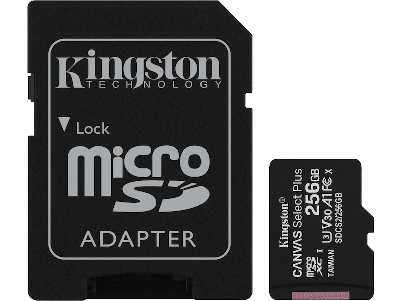 Kingston Canvas Select Plus microSD 256GB Flash-hukommelse
