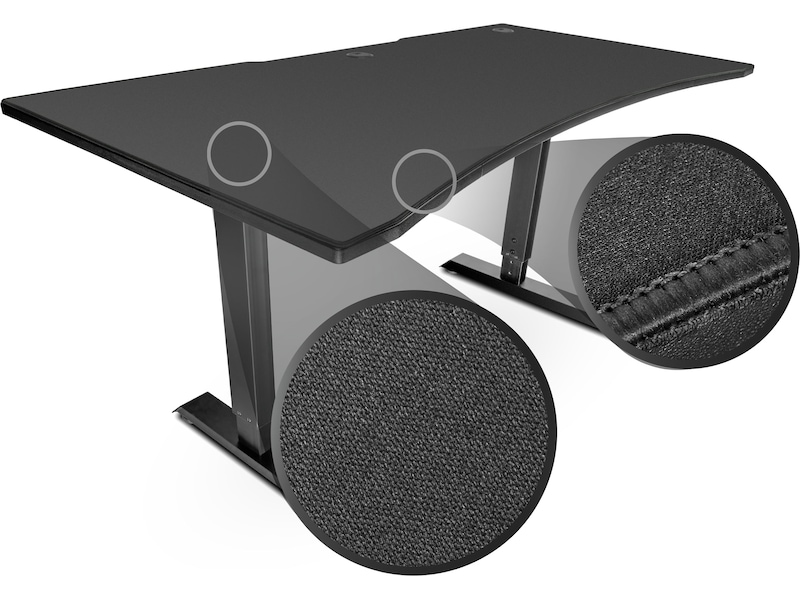 Svive Altair Gaming Desk mat sort med sorte sømme Gamingdesk
