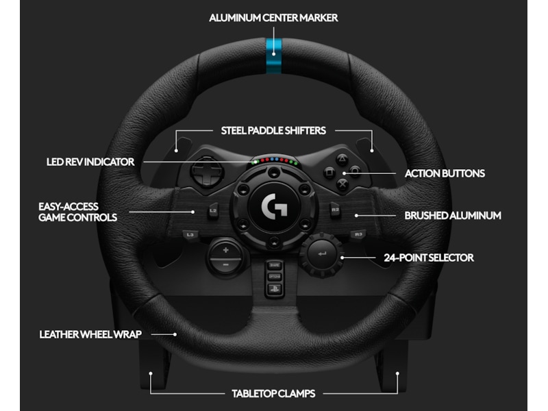 Logitech G923 Driving Force Racing PS4/PS5/PC Rat og pedaler