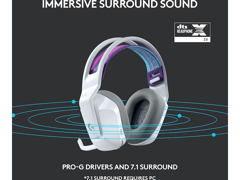 Logitech G733 LIGHTSPEED Trådløst Gaming Headset (hvid) Gamingheadset
