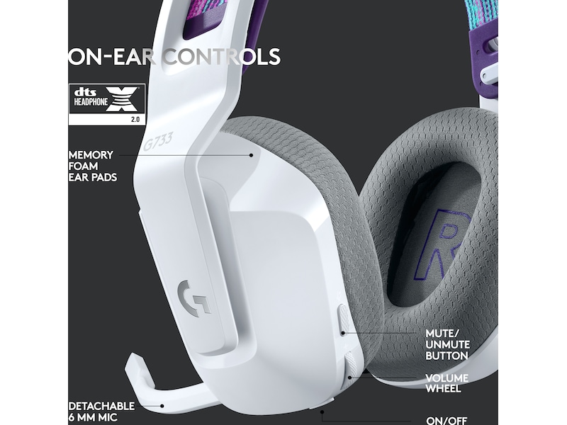 Logitech G733 LIGHTSPEED Trådløst Gaming Headset (hvid) Gamingheadset