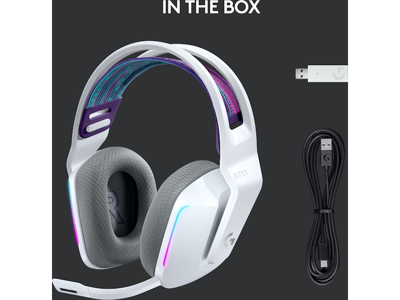 Logitech G733 LIGHTSPEED Trådløst Gaming Headset (hvid) Gamingheadset