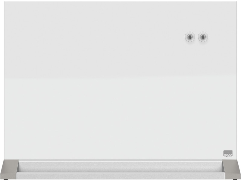 Nobo dobbeltsidet skrivebordtavle i glas - 60x45 cm Arbejdssted – tilbehør