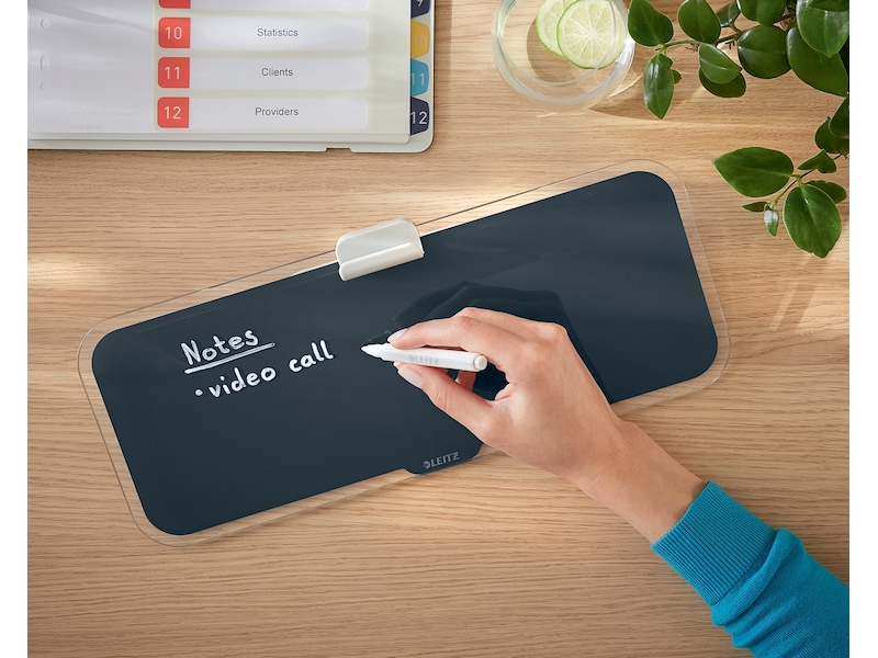 Leitz Cosy Skrivebordsblok med whiteboard glasoverflade - fløjlsgrå Whiteboards