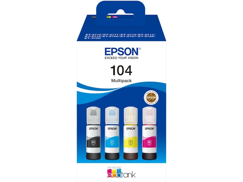 Epson Blæk 104 EcoTank 4-colour Multipack Blækpatroner