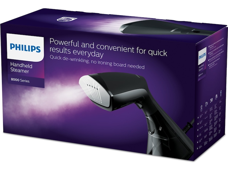 Philips Series 8000 GC800/80 Håndholdt tøjdamper (sort/sølv) Tøjdampere