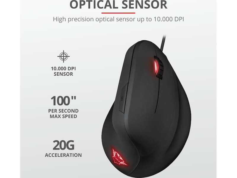 Trust GXT 144 Rexx Ergonomisk Gamingmus (sort) Gamingmus