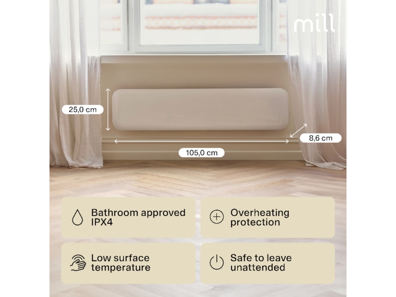 Mill Invisible panelovn 850W (hvid) Varmepaneler