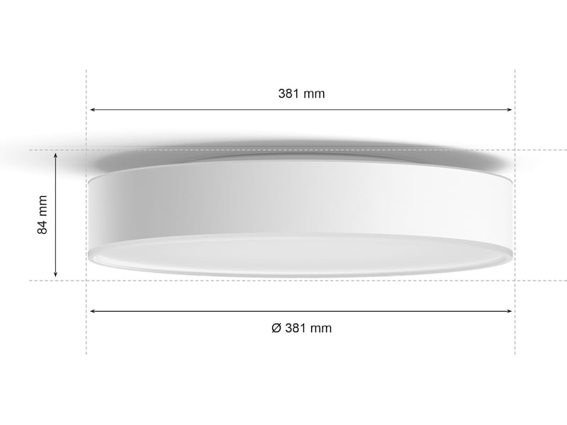 Philips Hue Enrave mellemstor loftlampe (hvid) Loftlampe