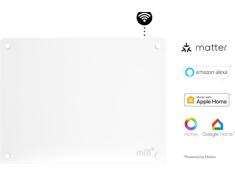 Mill Glas WiFi Gen 3 panelovn 400W  (hvid) Varmepaneler