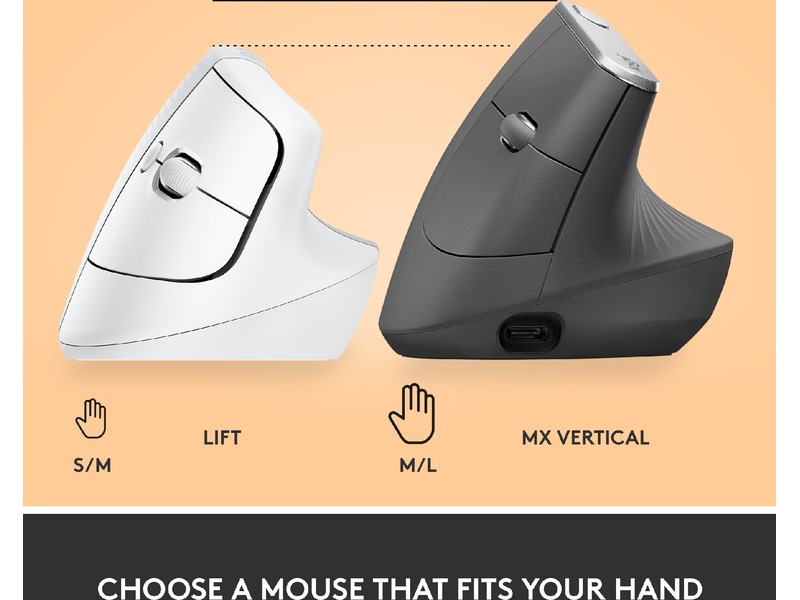 Logitech Lift Vertikal mus (off-white) Mus
