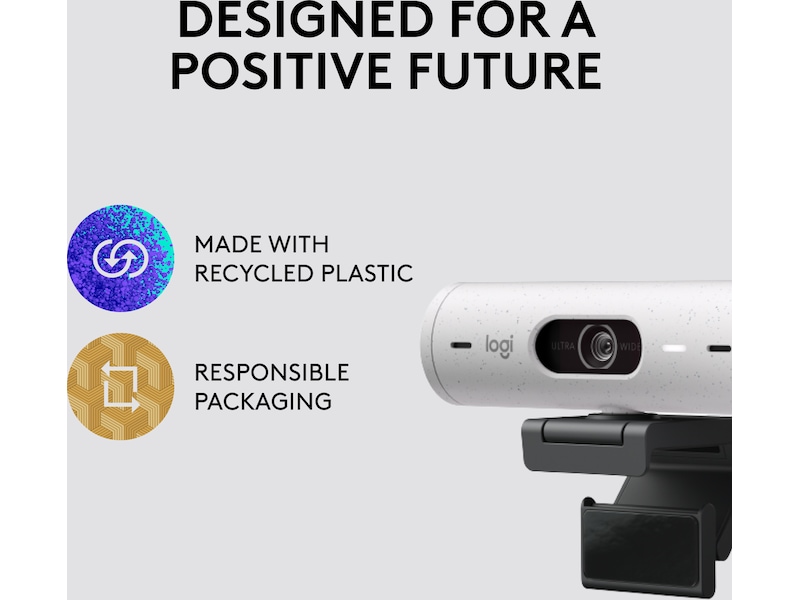 Logitech Brio 500 webcam (off-white) Webkameraer