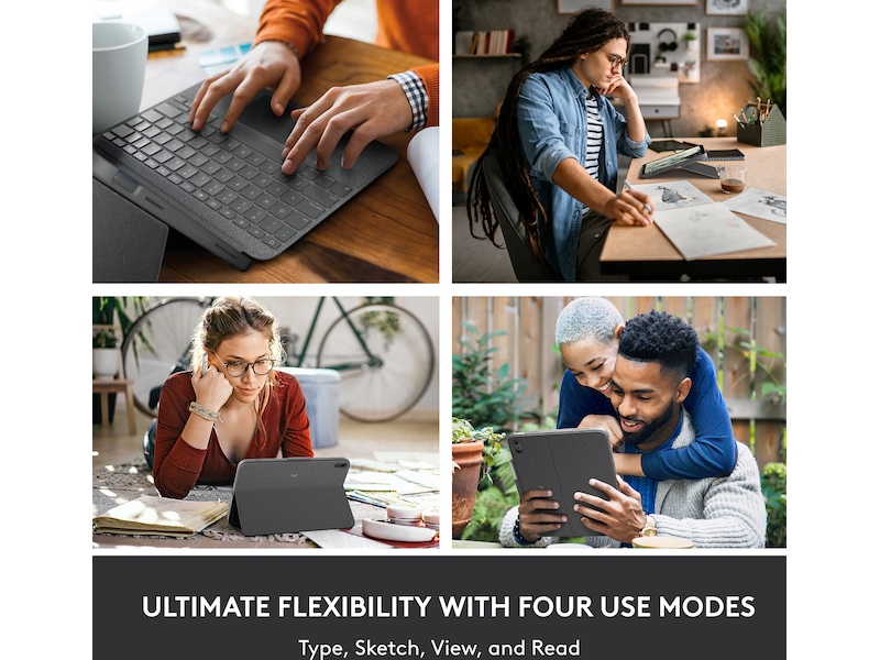 Logitech iPad 10,9" / 11" Combo Touch Tastaturcover (oxford grey) Cover til tablet