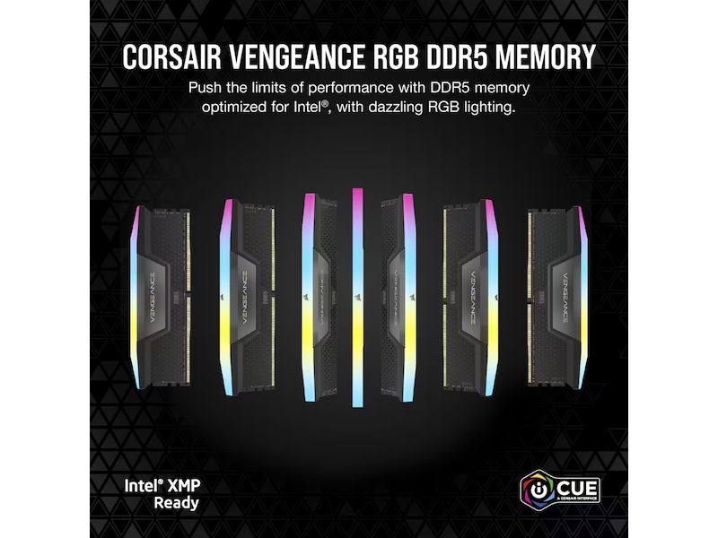 Corsair Vengeance RGB DDR5 5600MHz 96GB (sort) Hukommelse (RAM)