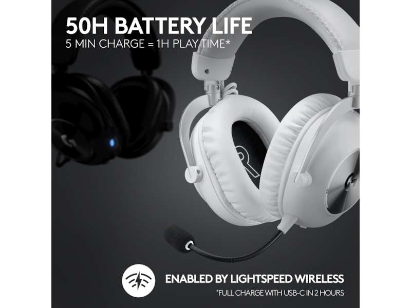 Logitech Pro X 2 Lightspeed Trådløst Gaming Headset (hvid) Gamingheadset